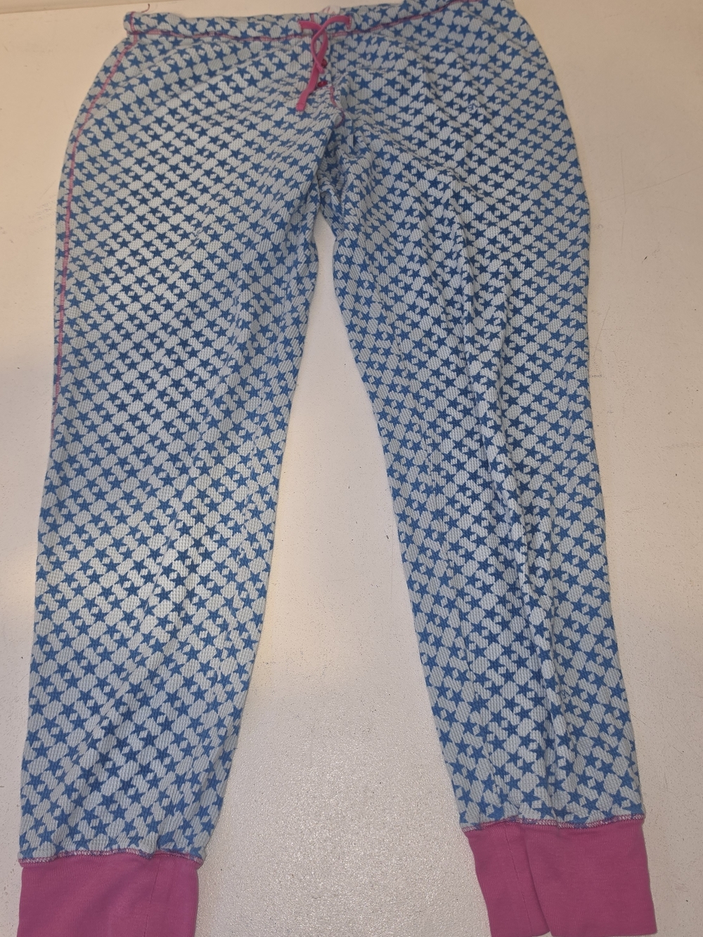 VS Pink Vintage cotton pj pants with pink cuffs and drawstring, size S